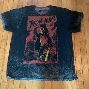 Friday the 13th. Jason. Grey Distressed T-Shirt. XXL. Well Loved. Goth.